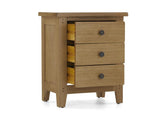 Burford Three Drawer Bedside - open